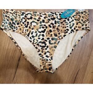Mynah Cheetah Classic Hipster Medium Coverage Swim Bottom Size 18W - NWT's
